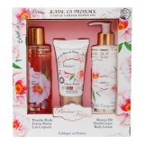 KIT JEANNE PIVOINE FEERIE SHO/OIL+HAND+BODY LOTION